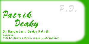 patrik deaky business card